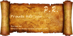 Prauda Rózsa névjegykártya